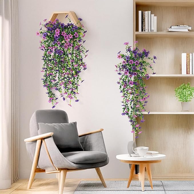 Artificial Hanging Flower Baskets – Best Lifelike, UV-Resistant, and Maintenance-Free. 2 PCS Artificial Hanging Flower Baskets